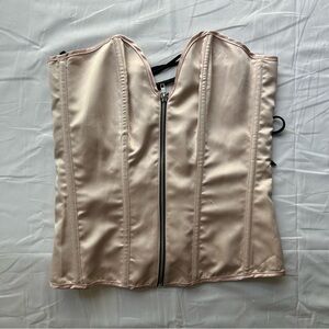 Frederick's of Hollywood Beige Satin Corset